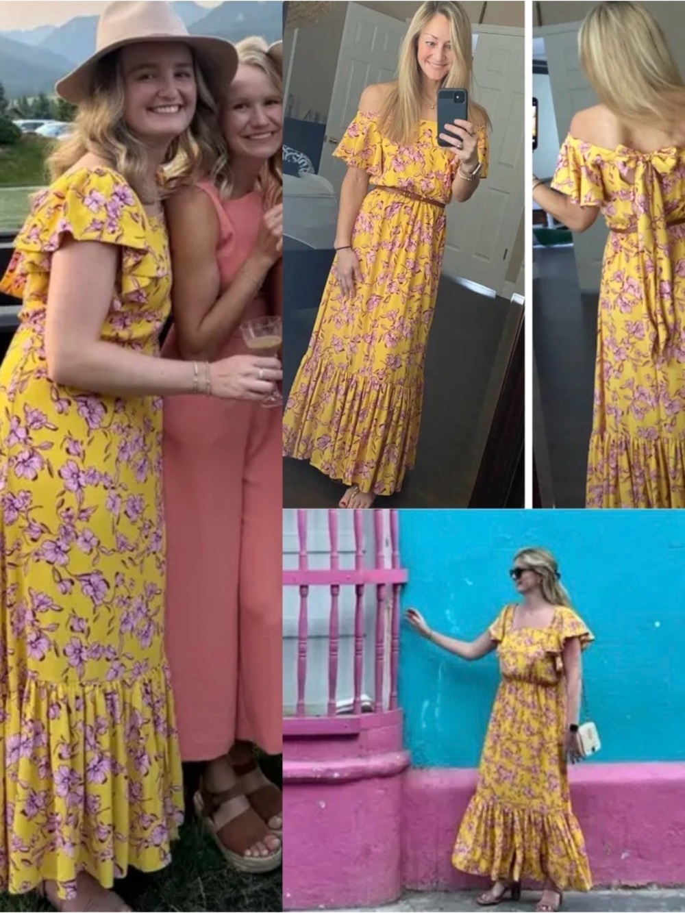 SACHIN BABI Yellow Flutter Sleeve Floral Dress size 10